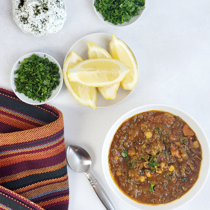 Image of Hearty Moroccan Soup with Lentils & Chickpeas