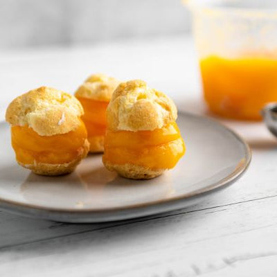 Image of Cinnamon Persimmon Sorbet Profiteroles