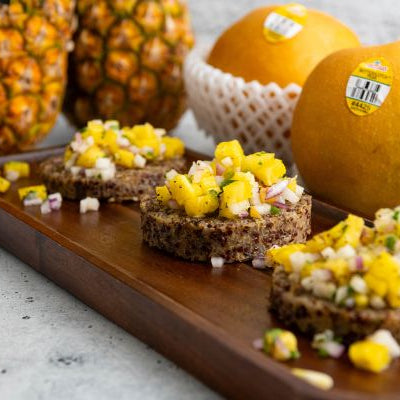 Image of Grilled Quinoa Breakfast Patties with Sweet and Spicy Salsa