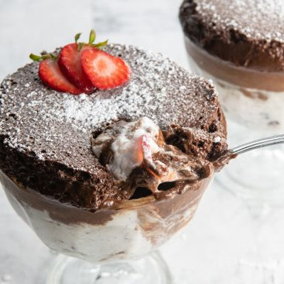 Image of Strawberry-Topped Chocolate Soufflé