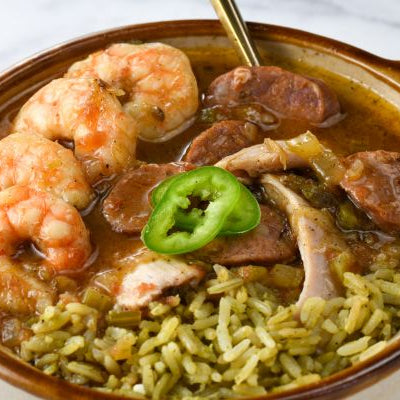 Image of Hatch Shrimp and Andouille Sausage Gumbo