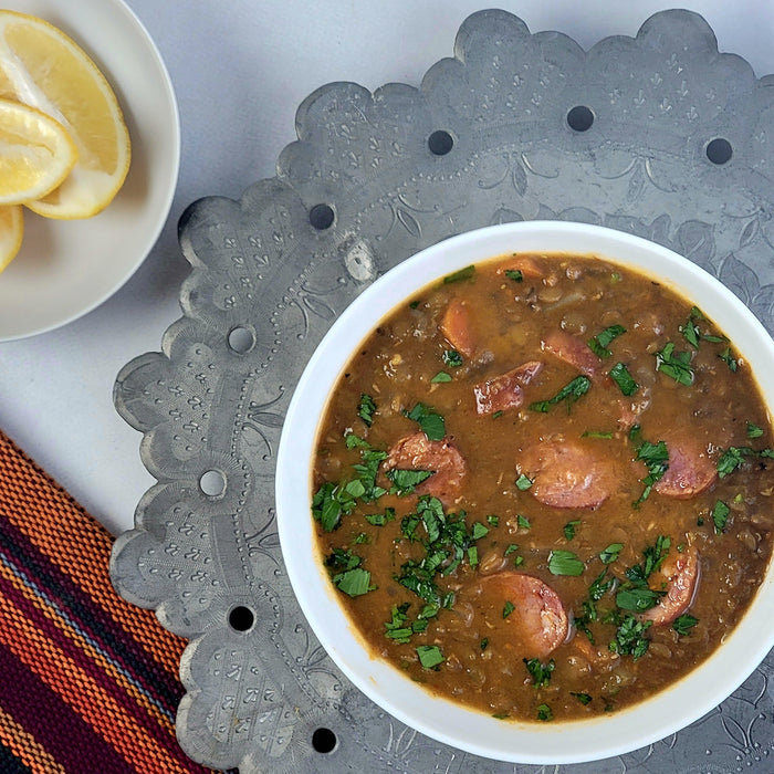 Image of Easy Lentil Soup with Andouille Sausage and Smoked Paprika