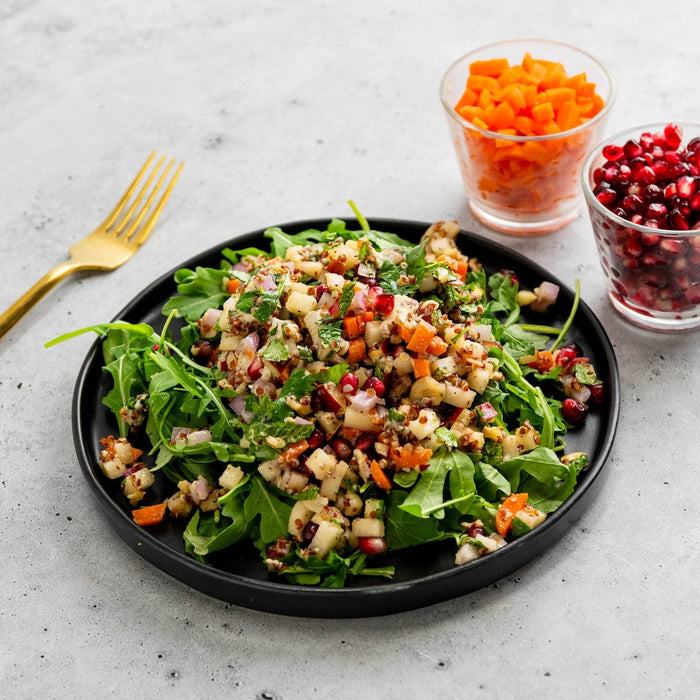 Image of Fresh, Healthy Quinoa Salad with Pears and Pomegranate Arils