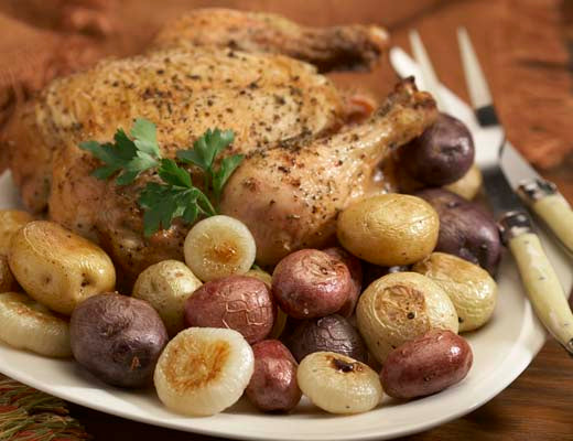 Whole Roast Chicken With Potatoes