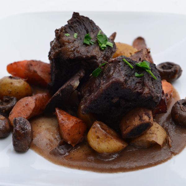 Image of Red Wine Braised Short Ribs with Baby Carrots and DYPs