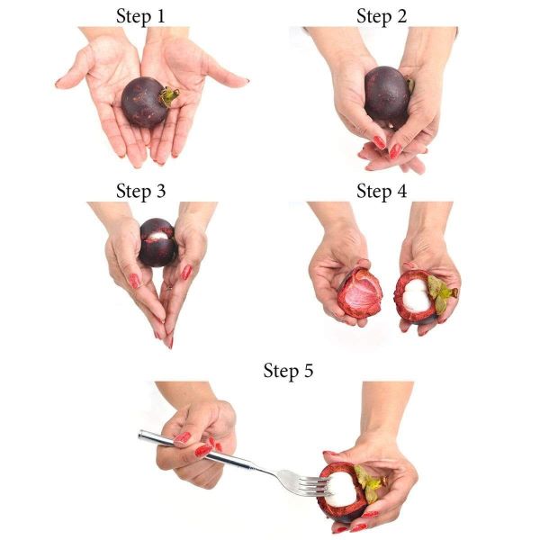 Image of how to open a mangosteen