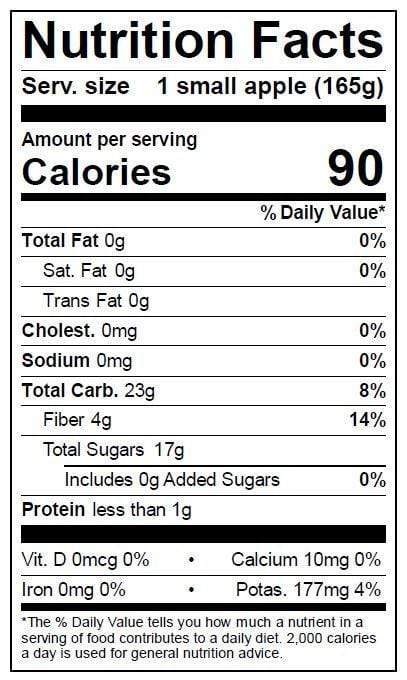 Calories in 1 small Apples and Nutrition Facts